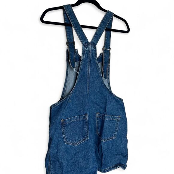 Vintage Y2K 2000s retro Blue denim overalls dress with adjustable straps - Picture 4 of 7